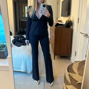 Theory Stretch Slim Fit Flare Pants Navy Size 0